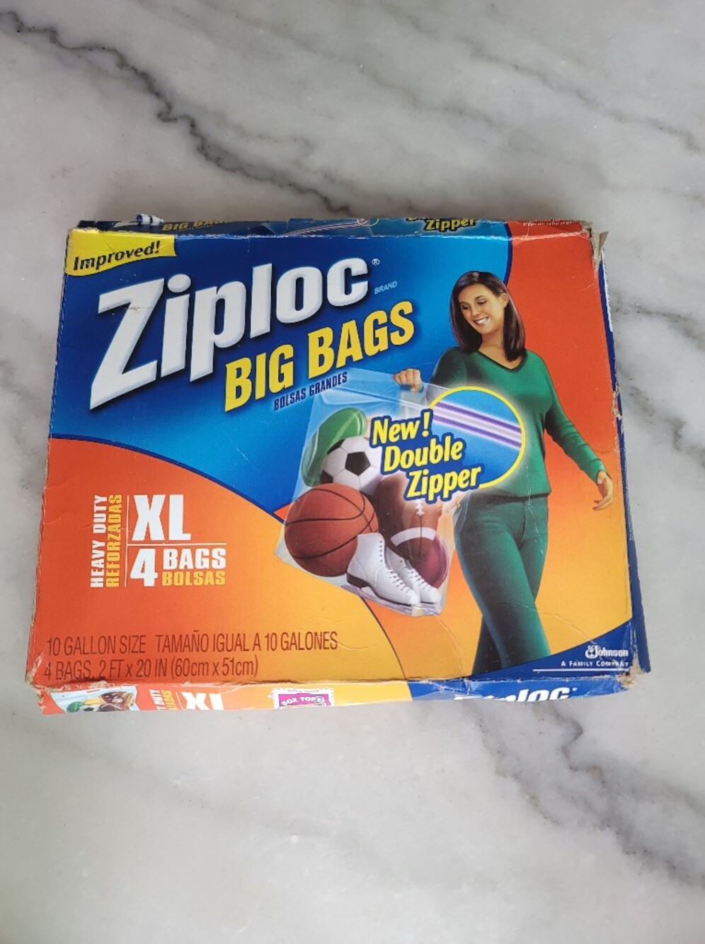 Ziploc Heavy Duty Big Bags XL [10 Gallons]Zip Storage Organization *2 BAGS ONLY*